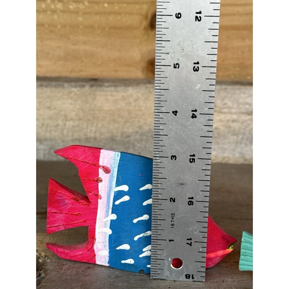Vintage Wooden Hand Carved Hand Pained‎ Fish Decor Tropical Fish Decor